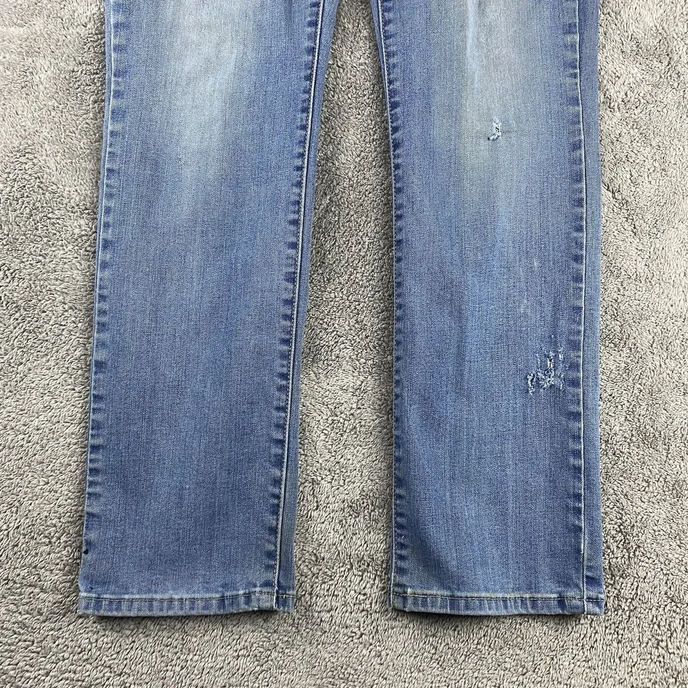 Levis 712 Slim Jeans Womens 32 Blue Medium‎ Wash Mid Rise Distressed